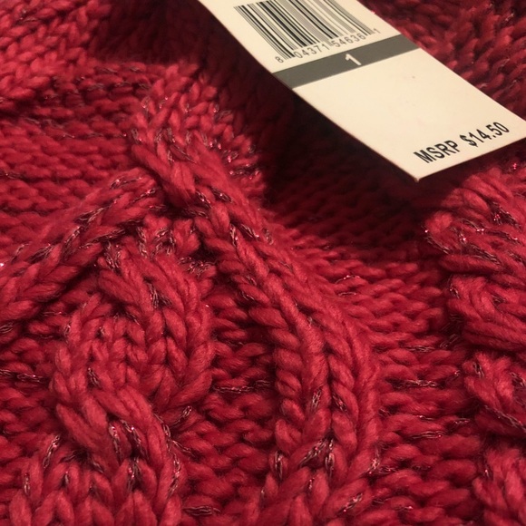 NWT ECKO Pink “Chunky Metallic POM Beanie” - Picture 2 of 4